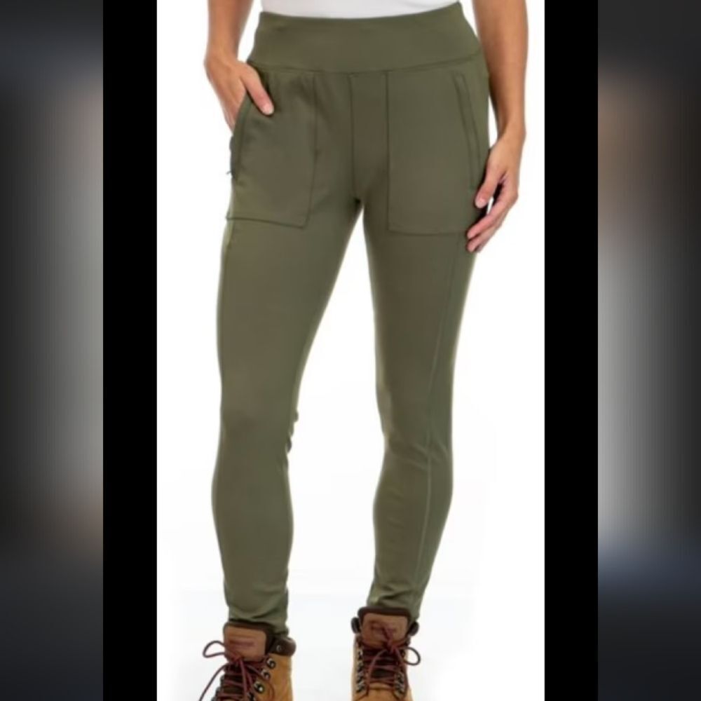 EUC Olive Ridgecut Stretch Fit Natural Rise Work Leggings